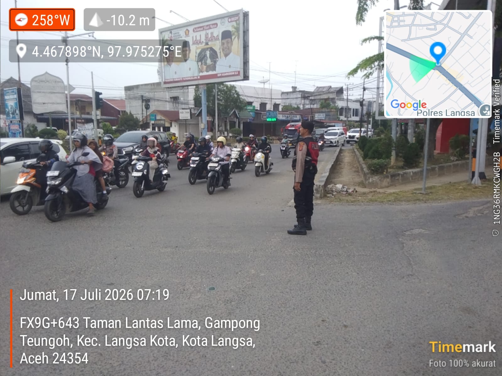 Strong Point pagi Sat Samapta Polres Langsa tingkatkan keamanan dan kelancaran lalu lintas