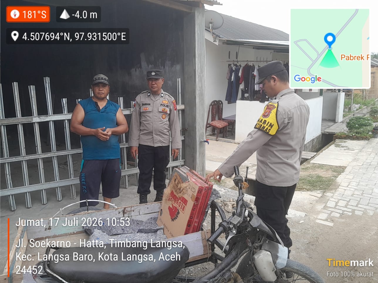 Polsek Langsa Barat Tingkatkan Patroli Harkamtibmas untuk Jaga Kondusivitas Wilayah