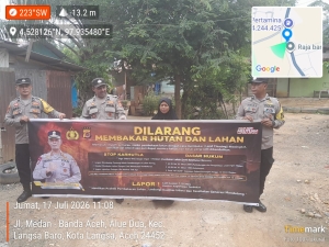 Polsek Langsa Barat Intensifkan Patroli Karhutla untuk Cegah Kebakaran Hutan dan Lahan