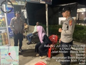 Patroli Malam Polsek Birem Bayeun Perkuat Keamanan Wilayah dan Cegah Gangguan Kamtibmas
