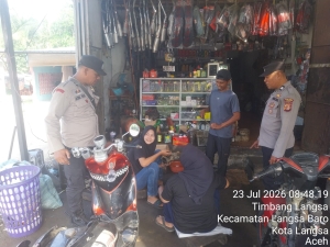 Polsek Langsa Barat Tingkatkan Patroli Harkamtibmas di Kawasan Permukiman dan Jalur Strategis