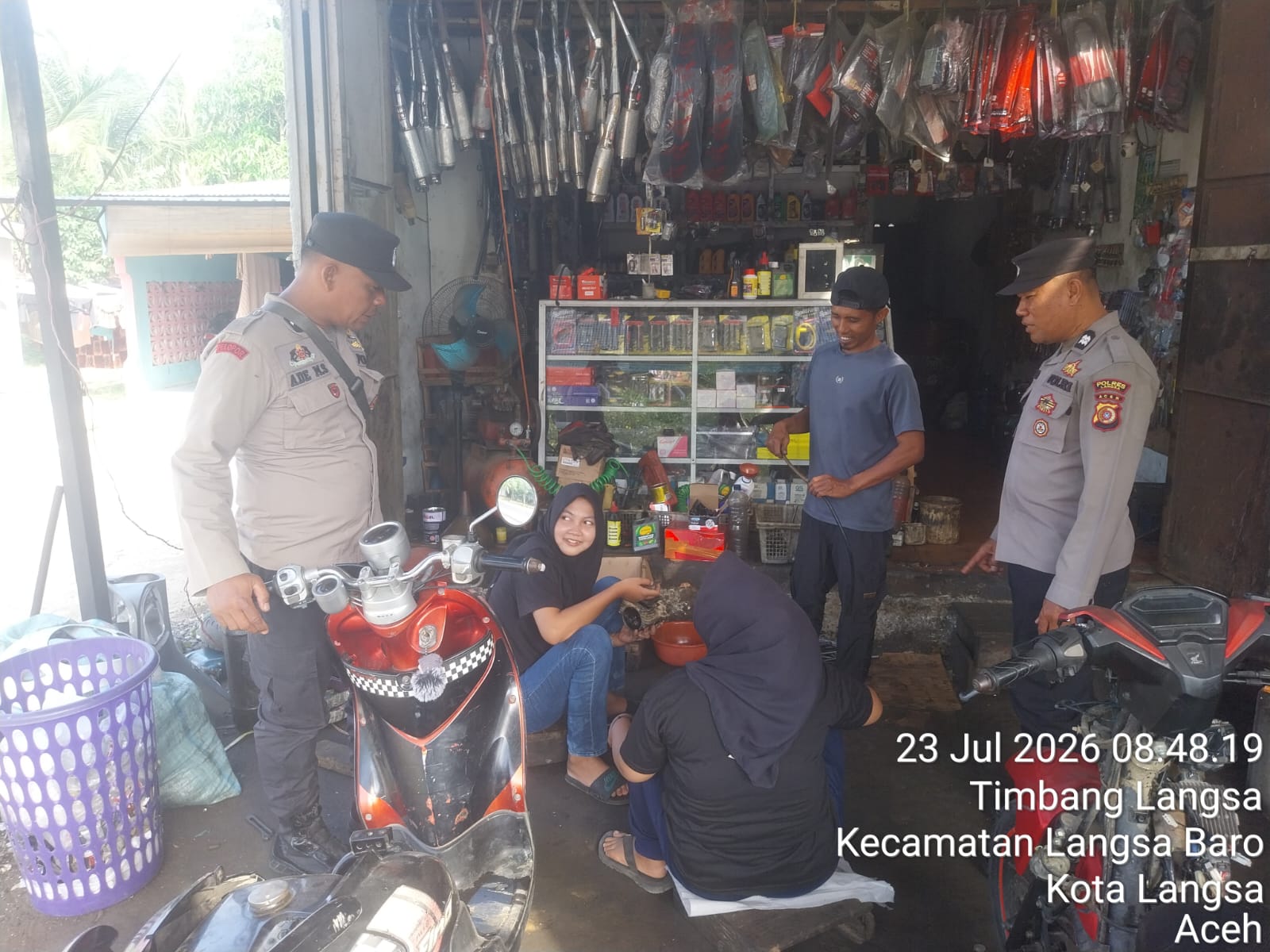 Polsek Langsa Barat Tingkatkan Patroli Harkamtibmas di Kawasan Permukiman dan Jalur Strategis