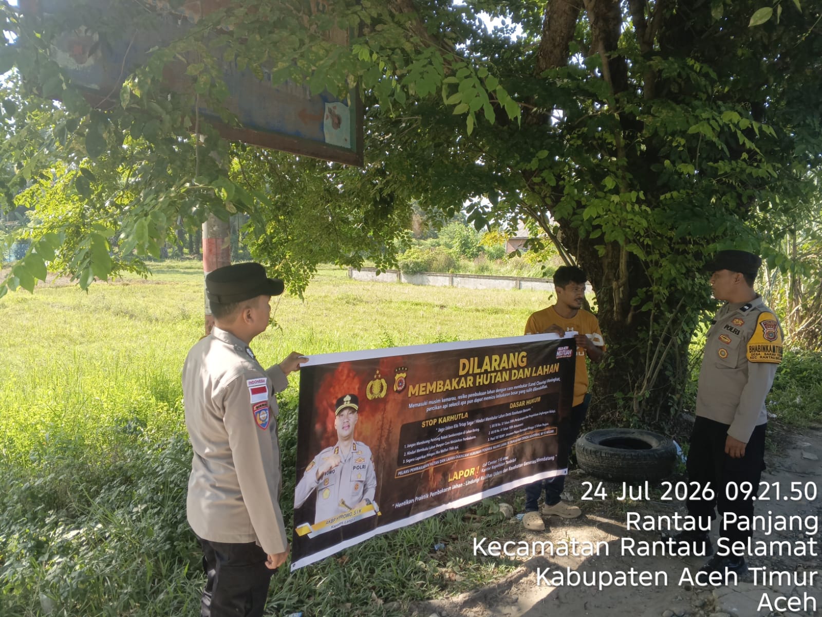 Polsek Rantau Selamat Perkuat Patroli Karhutla untuk Cegah Kebakaran Hutan dan Lahan