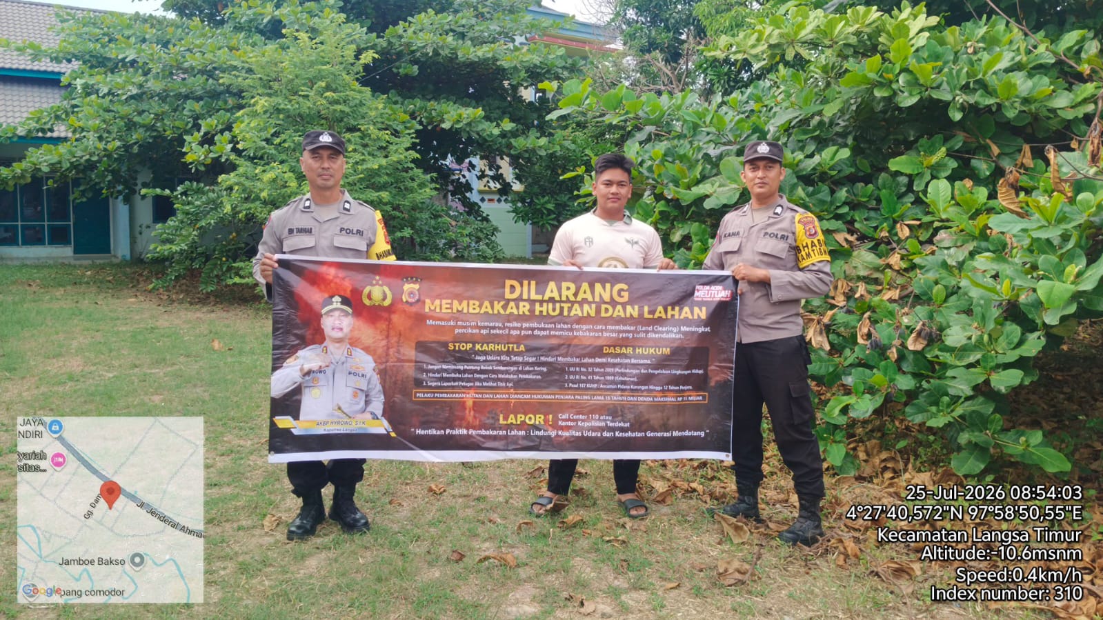 Polsek Langsa Timur Perkuat Patroli Karhutla untuk Cegah Kebakaran Lahan Sejak Dini