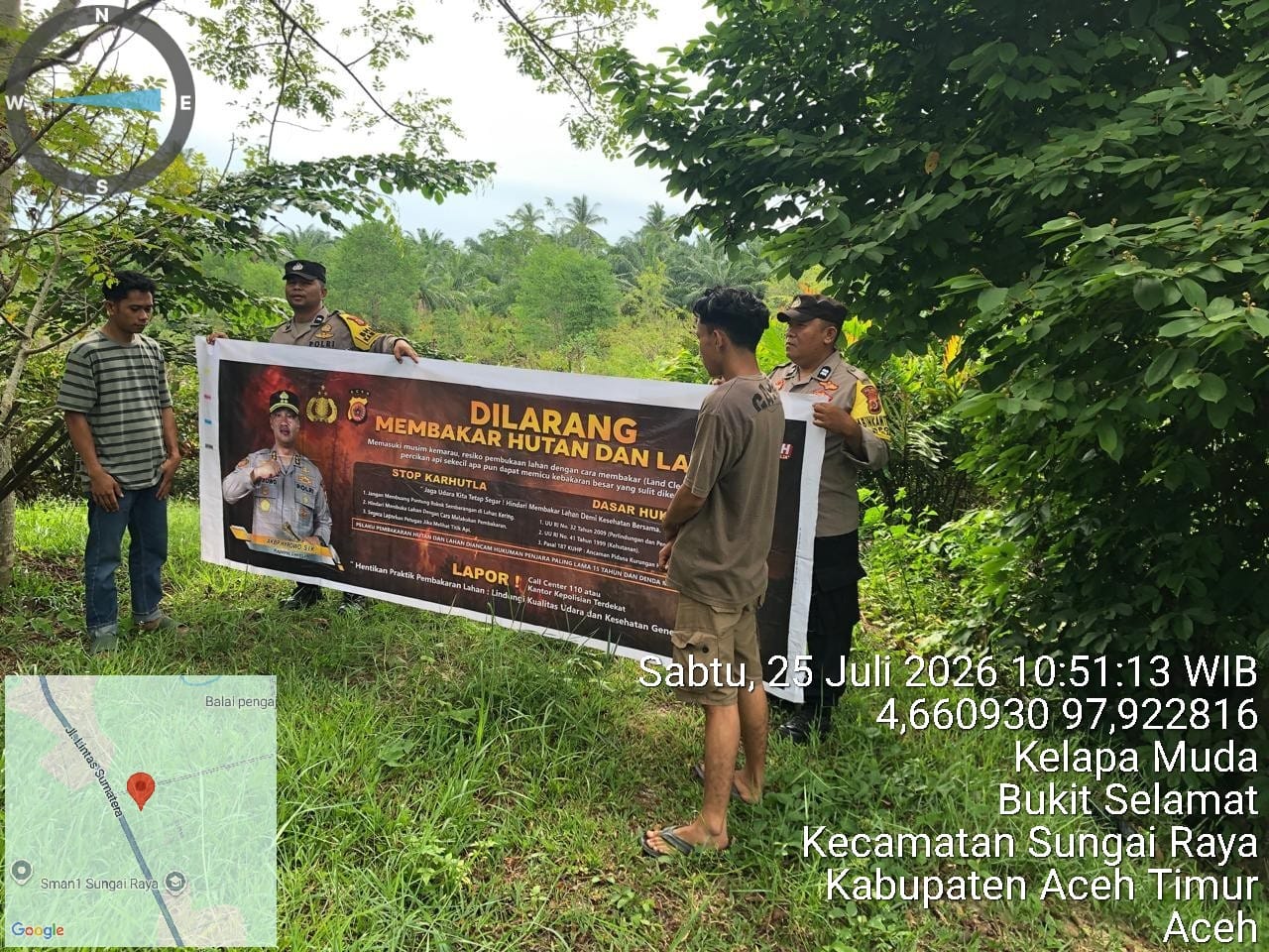 Polsek Sungai Raya Perkuat Patroli Karhutla untuk Cegah Kebakaran Hutan dan Lahan