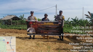 Polsek Langsa Barat Gencarkan Patroli Karhutla untuk Menekan Risiko Kebakaran Hutan dan Lahan
