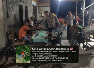 Polsek Langsa Timur Perkuat Patroli Dialogis untuk Menjaga Situasi Kamtibmas Tetap Kondusif