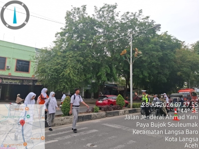 Sat Lantas Polres Langsa Tingkatkan Pelayanan Melalui Strong Point Pagi di Jalur Utama Kota