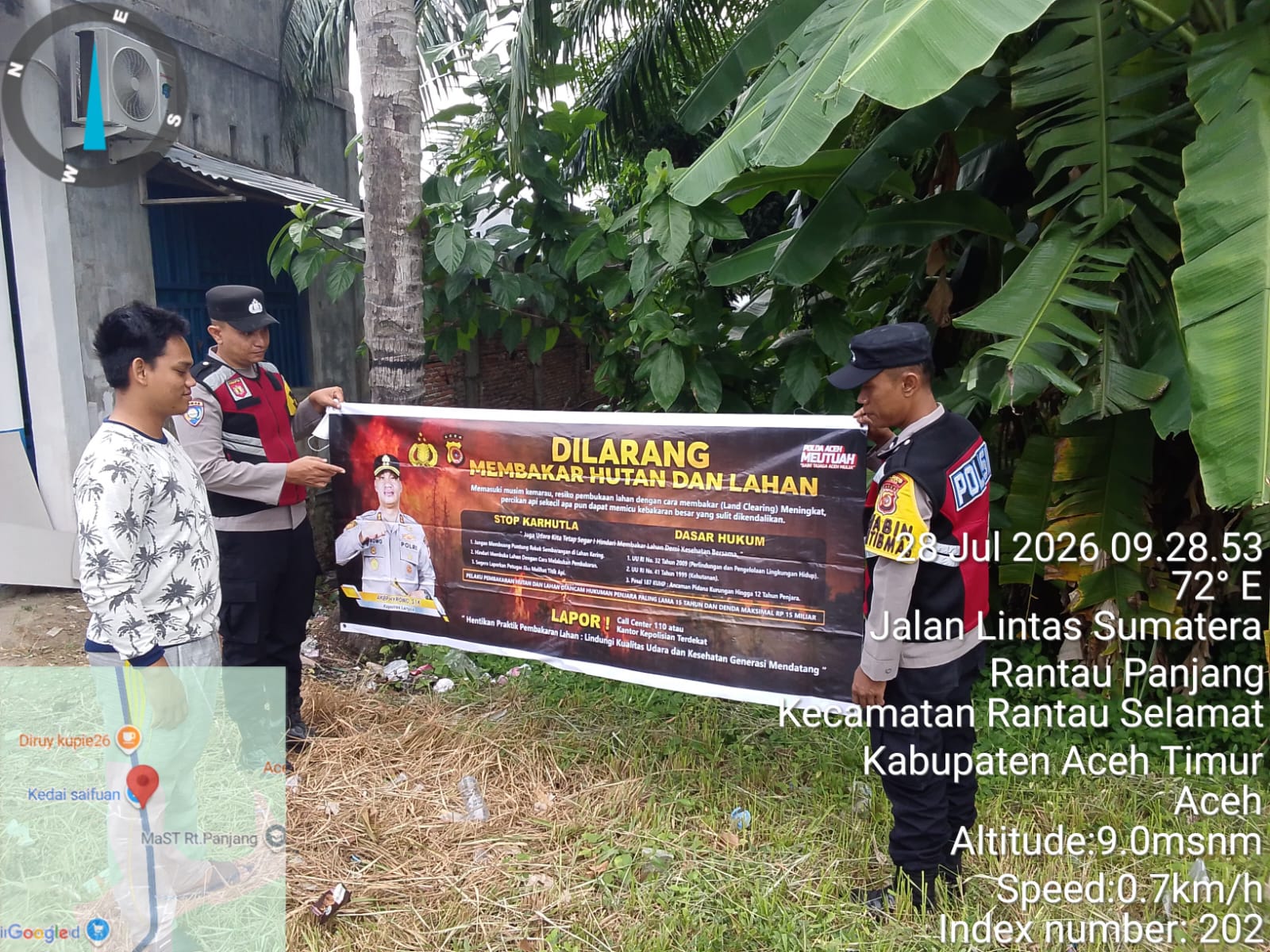 Polsek Rantau Selamat Perkuat Patroli Karhutla untuk Cegah Kebakaran Hutan dan Lahan
