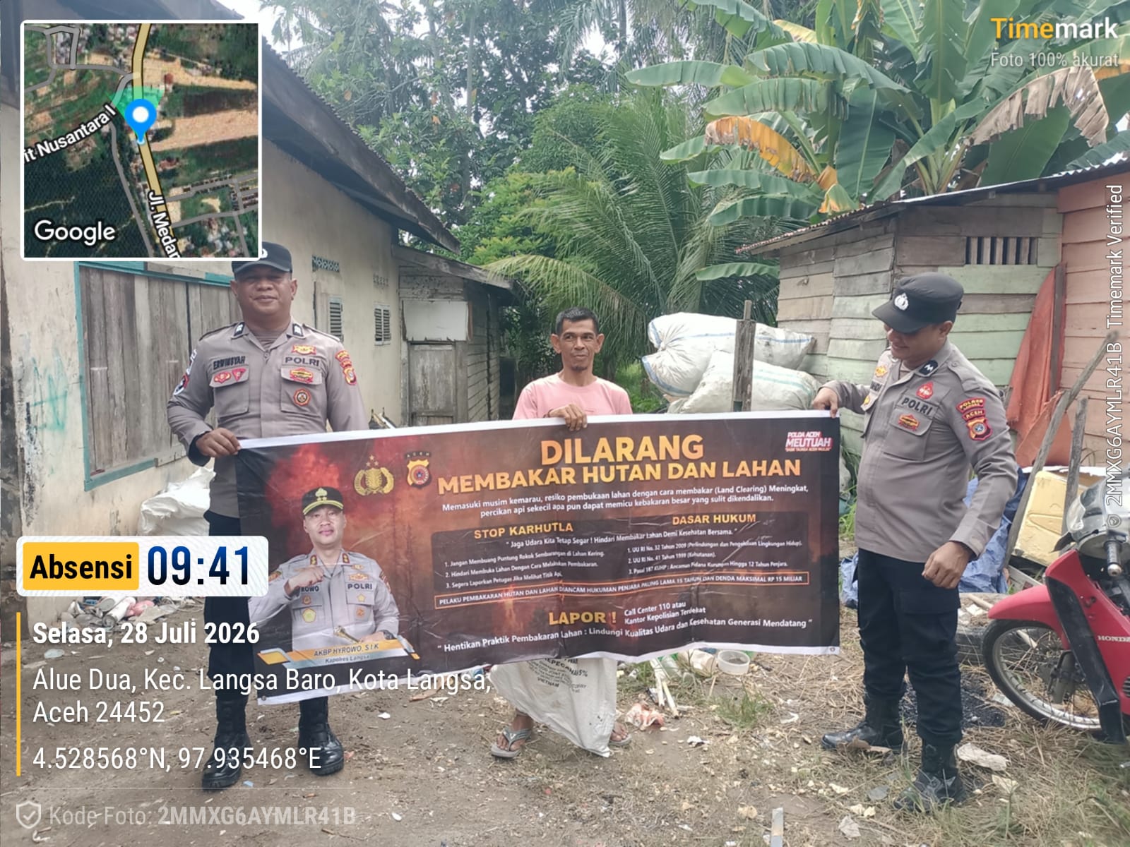 Polsek Langsa Barat Gencarkan Sosialisasi Karhutla untuk Cegah Kebakaran Hutan dan Lahan