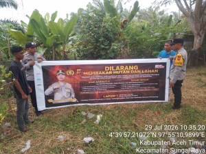 Polsek Sungai Raya Intensifkan Patroli Karhutla di Kawasan Rawan Kebakaran