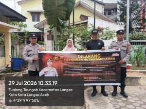 Polsek Langsa Tingkatkan Patroli Karhutla untuk Cegah Kebakaran Hutan dan Lahan