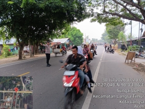 Polsek Langsa Timur Optimalkan Strong Point Pagi di Kawasan Sekolah
