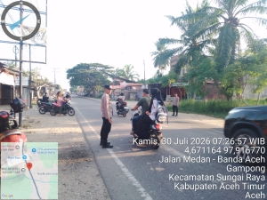 Polsek Sungai Raya Laksanakan Protap 01 di Kawasan Sekolah untuk Wujudkan Kamseltibcarlantas