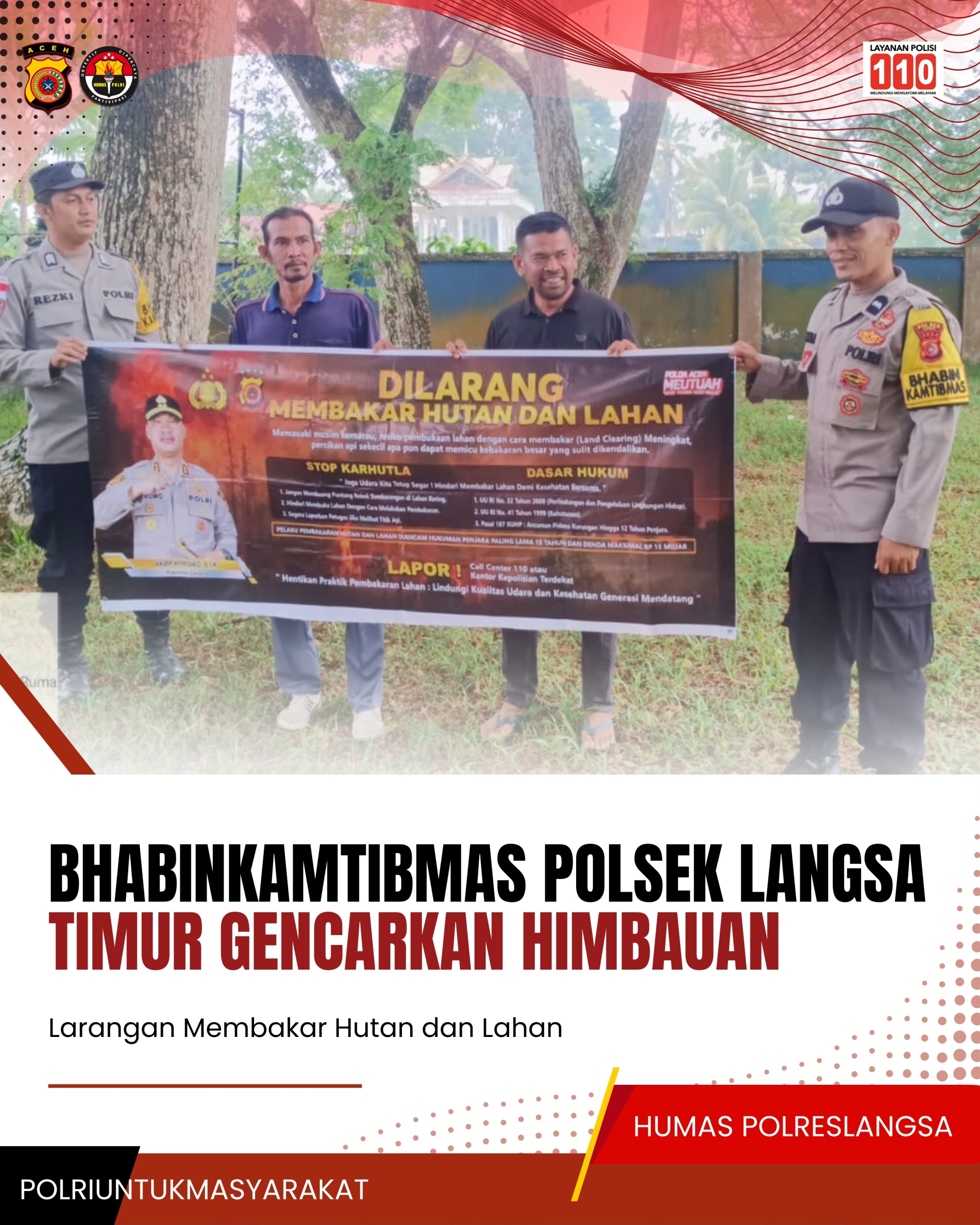 Bhabinkamtibmas Polsek Langsa Timur Gencarkan Edukasi Pencegahan Karhutla di Wilayah Rawan