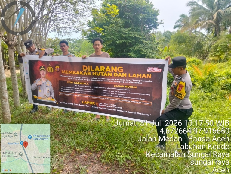 Polsek Sungai Raya Perkuat Patroli Karhutla untuk Cegah Kebakaran Hutan dan Lahan