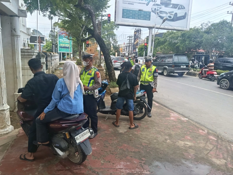 Satlantas Polres Langsa Gelar Razia Kendaraan untuk Tekan Pelanggaran dan Kecelakaan Lalu Lintas