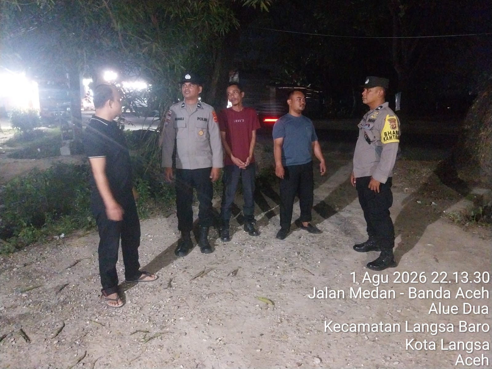 Polsek Langsa Barat Intensifkan Patroli Malam Demi Menjaga Stabilitas Kamtibmas