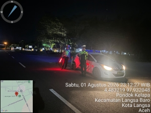 Sat Lantas Polres Langsa Intensifkan Patroli Blue Light di Kawasan Rawan Kecelakaan