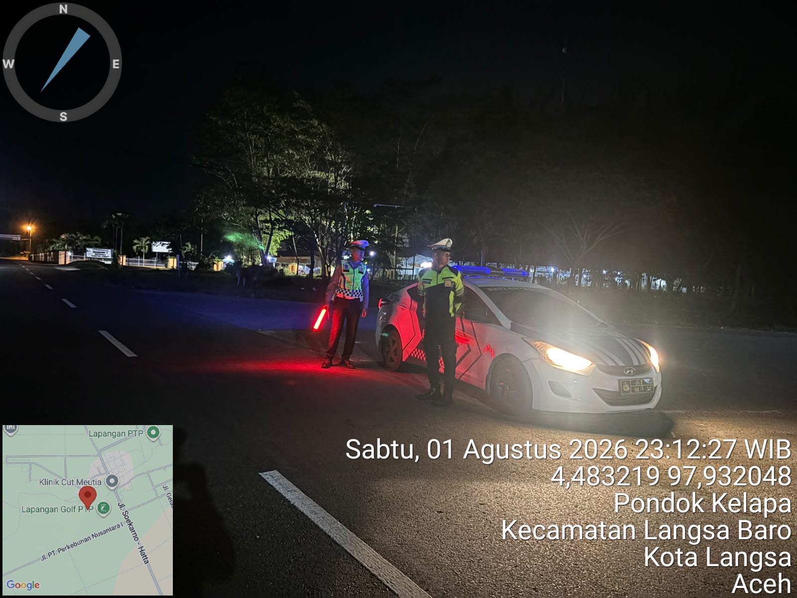 Sat Lantas Polres Langsa Intensifkan Patroli Blue Light di Kawasan Rawan Kecelakaan