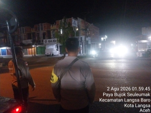 Polsek Langsa Barat Tingkatkan Patroli Dini Hari Cegah Balap Liar di Jalur Ahmad Yani