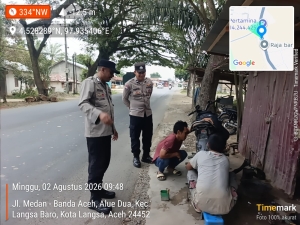 Polsek Langsa Barat Perkuat Patroli Harkamtibmas untuk Jaga Keamanan Lingkungan