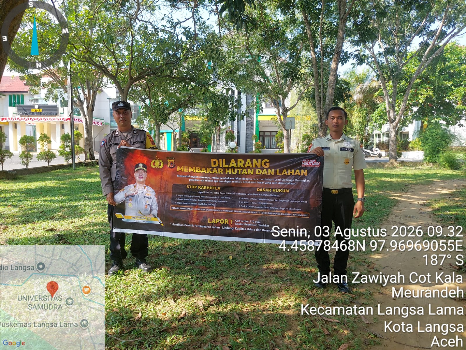 Polsek Langsa Timur Intensifkan Patroli Karhutla untuk Cegah Kebakaran Hutan dan Lahan