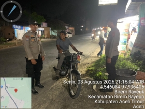 Polsek Birem Bayeun Intensifkan Patroli Malam untuk Antisipasi Gangguan Kamtibmas