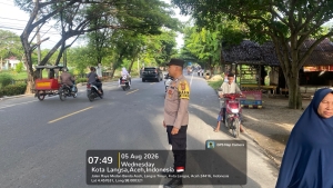 Polsek Langsa Timur Hadir di Sekolah, Strong Point Pagi Perkuat Keselamatan Pelajar