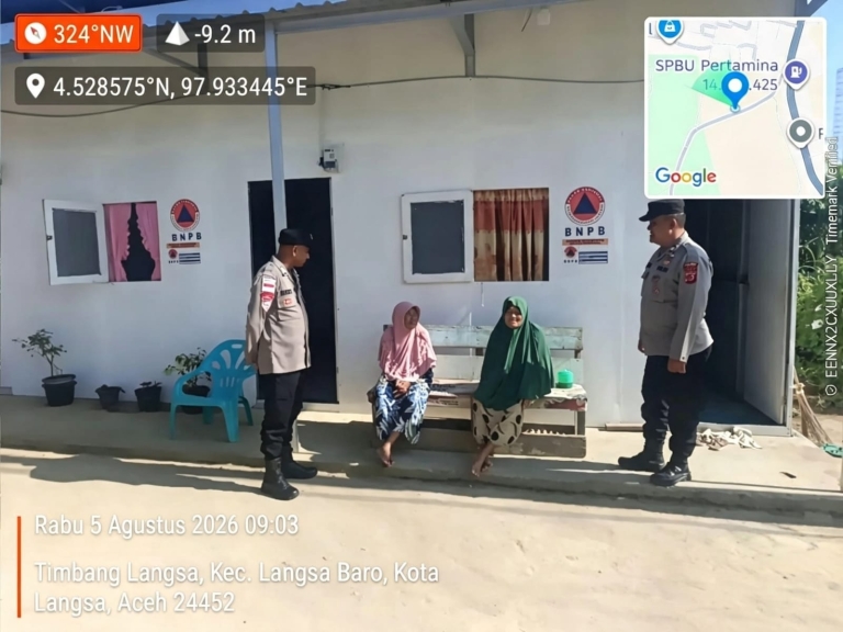 Patroli Harkamtibmas Polsek Langsa Barat Tingkatkan Keamanan di Kawasan Permukiman