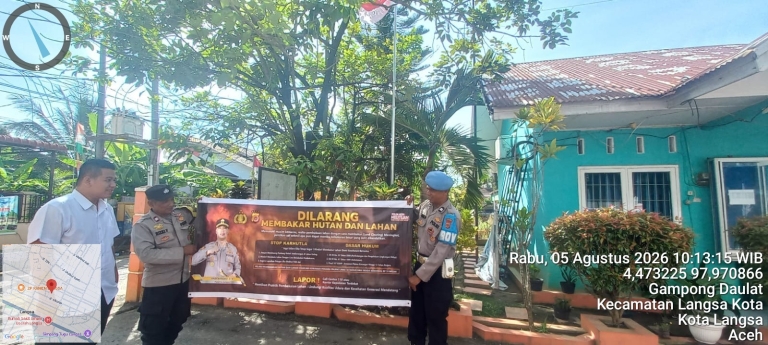 Patroli Karhutla Polsek Langsa Perkuat Upaya Pencegahan Kebakaran Lahan di Wilayah Kota
