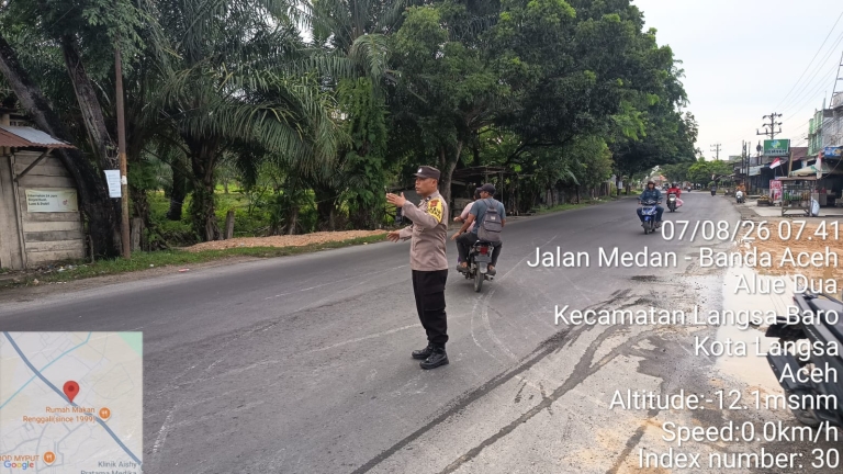 Polsek Langsa Barat Laksanakan Protap 01 untuk Wujudkan Kamseltibcarlantas yang Kondusif