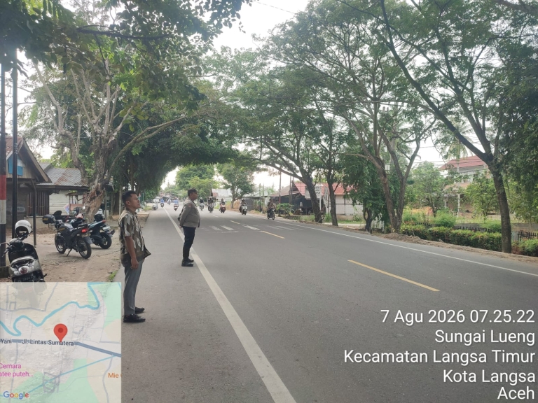 Polsek Langsa Timur Optimalkan Strong Point Pagi Demi Kelancaran Lalu Lintas dan Keselamatan Pelajar