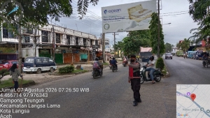 Sat Samapta Polres Langsa Optimalkan Strong Point Pagi Demi Kelancaran Arus Lalu Lintas