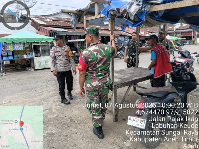 Polsek Sungai Raya Bersama Koramil Laksanakan Patroli Jelang Hari Damai Aceh