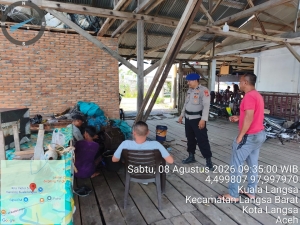 Sat Polairud Polres Langsa Tingkatkan Patroli Dialogis di Kawasan Kuala Langsa