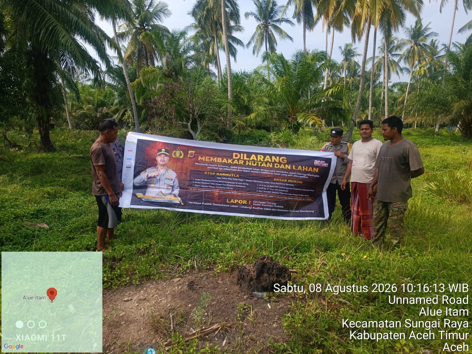 Polsek Sungai Raya Tingkatkan Patroli Karhutla di Gampong Alue Itam