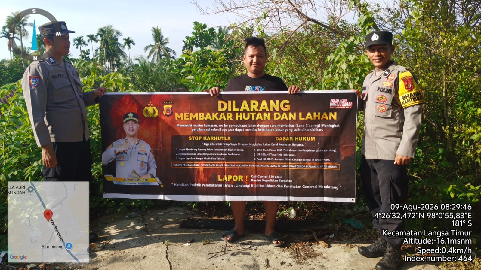 Polsek Langsa Timur Perkuat Patroli Karhutla di Kawasan Rawan Kebakaran