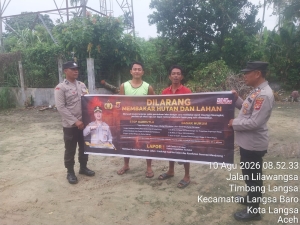 Polsek Langsa Barat Gencarkan Sosialisasi Karhutla, Ajak Warga Jaga Lingkungan