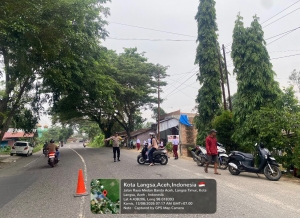 Polsek Langsa Timur Perkuat Strong Point Pagi Di Kawasan Sekolah