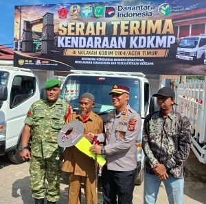 Kapolres Langsa Ikut Serahkan Kendaraan Koperasi Desa Merah Putih Dorong Penguatan Ekonomi Masyarakat