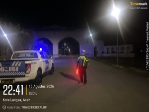 Sat Lantas Polres Langsa Intensifkan Blue Light Patrol Antisipasi Kecelakaan Dan Balap Liar