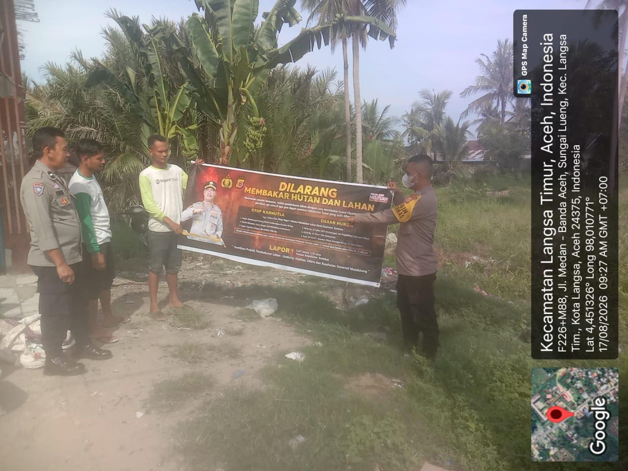 Polsek Langsa Timur Gencarkan Sosialisasi Larangan Karhutla Di Musim Kemarau