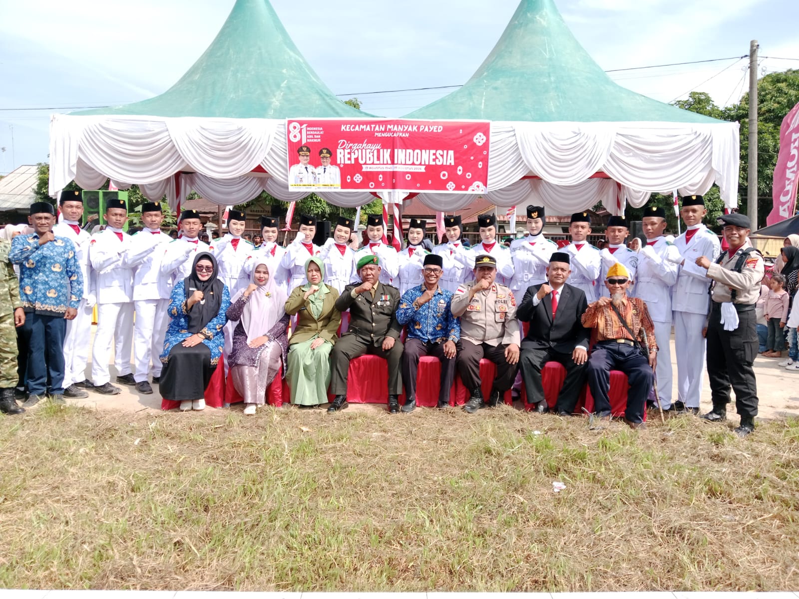 Polsek Manyak Payed Hadiri Upacara HUT Ke-81 Kemerdekaan Republik Indonesia