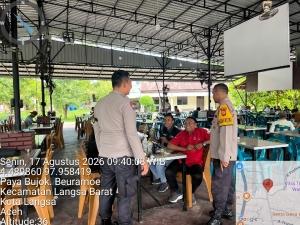Polsek Langsa Barat Perkuat Patroli Harkamtibmas Di Tengah Aktivitas Masyarakat