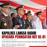 Kapolres Langsa Hadiri Upacara Peringatan HUT Ke-81 Kemerdekaan Republik Indonesia Di Lapangan Merdeka