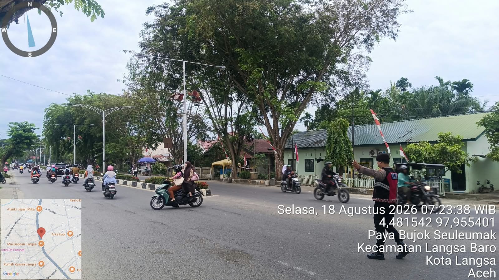 Sat Samapta Polres Langsa Optimalkan Strong Point Pagi Untuk Wujudkan Kamtibmas Dan Kelancaran Lalu Lintas