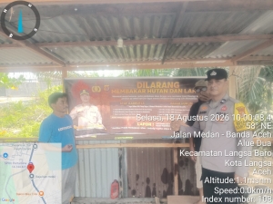 Polsek Langsa Barat Gencarkan Patroli Dan Sosialisasi Karhutla Di Wilayah Rawan Kebakaran