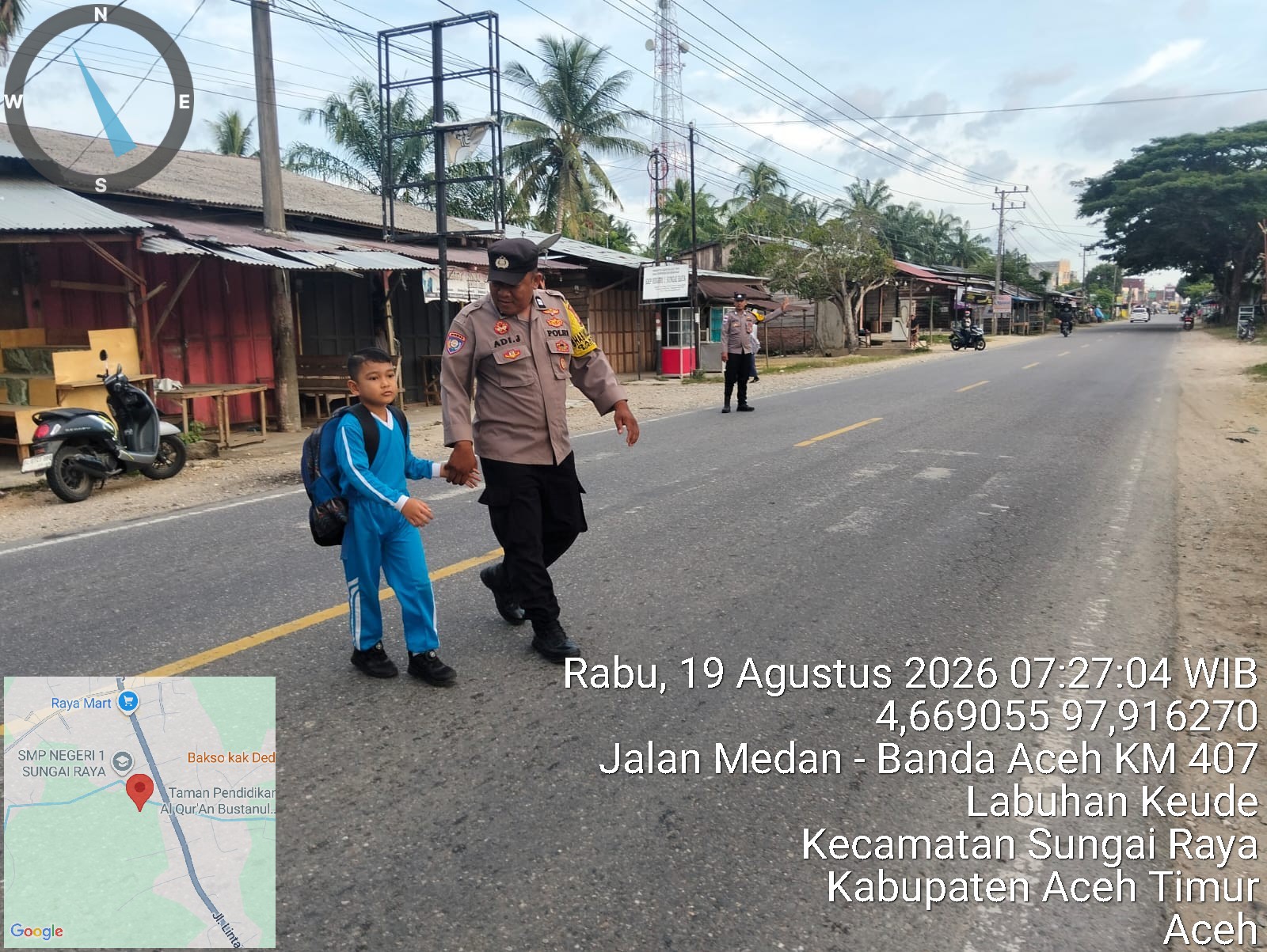 Polsek Sungai Raya Tingkatkan Pengamanan Aktivitas Pelajar Melalui Protap 01