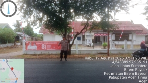Polsek Birem Bayeun Perkuat Pelayanan Pagi Melalui Pengaturan Lalu Lintas Di Jalur Medan-Banda Aceh